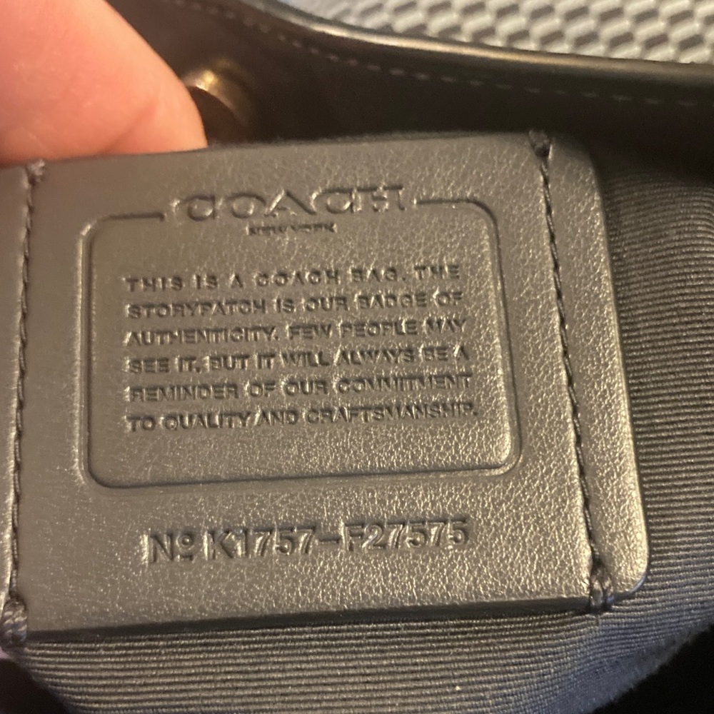 Genuine Coach  Lexy  Legacy Jacquard Blue and Black Checkered Shoulder Bag - Picture 11 of 17